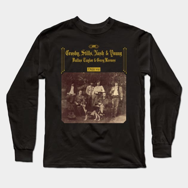 Crosby Stills Nash Young Long Sleeve T-Shirt by Kurasaki